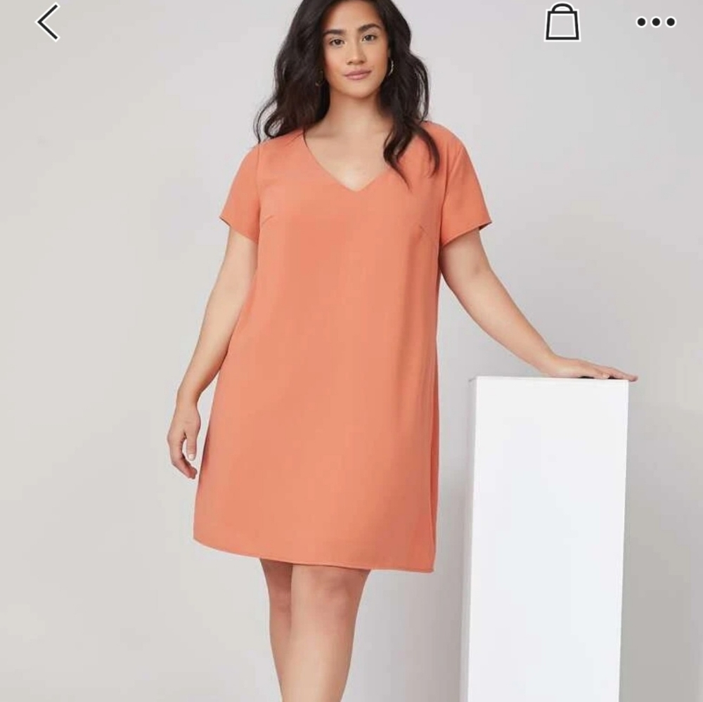 V-Neck Coral Orange Dress